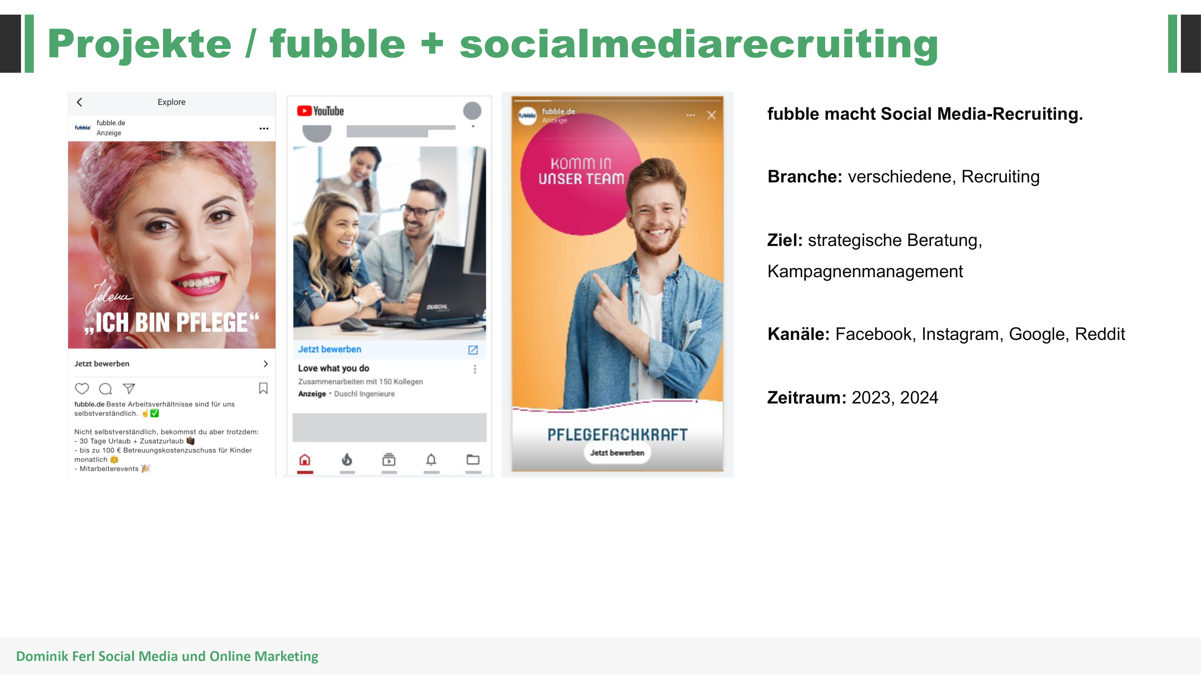 Social Media Recruiting Stellensuche offene Stellen Dominik Ferl Online Marketing Freelancer Dresden