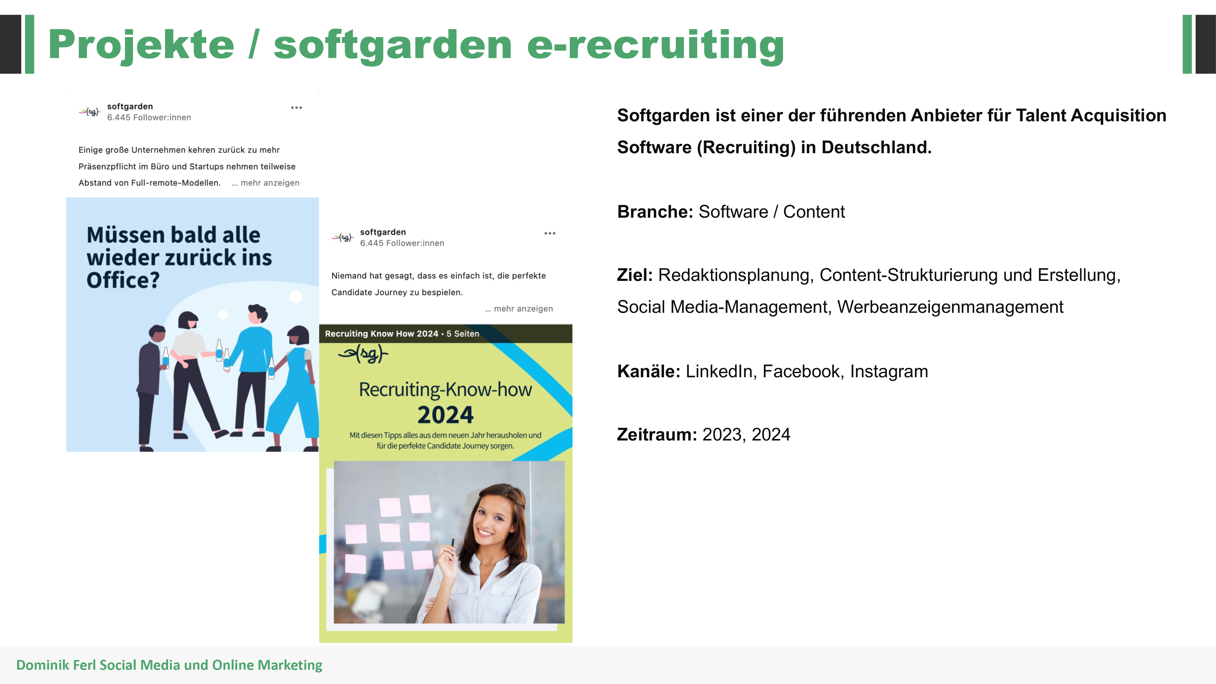 Social Media Recruiting Stellensuche offene Stellen Dominik Ferl Online Marketing Freelancer Dresden